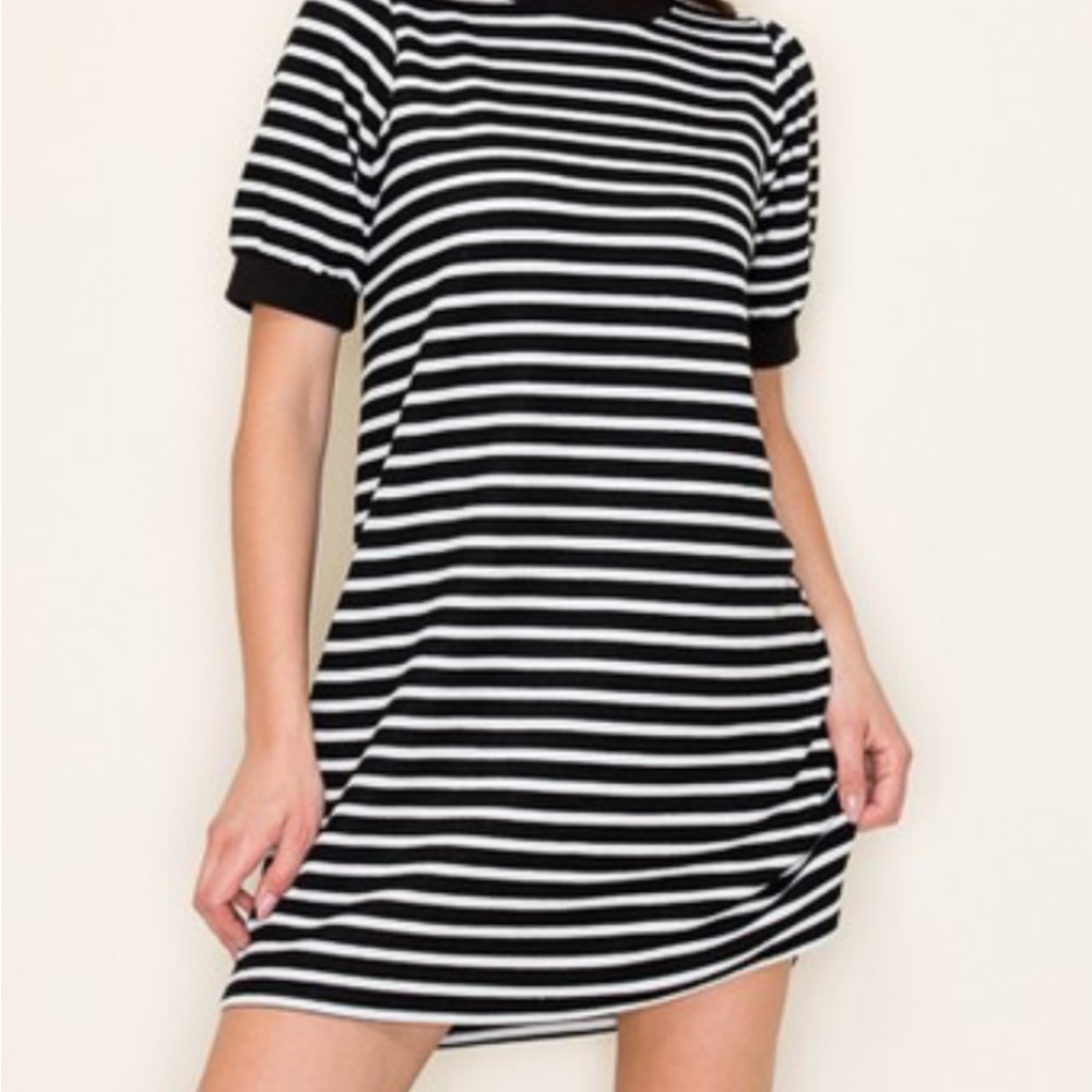 Black and White Striped Dress- available in small/medium/large
